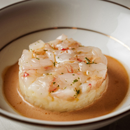 GINZAの洋食の生ボタン海老とチーズのリゾット